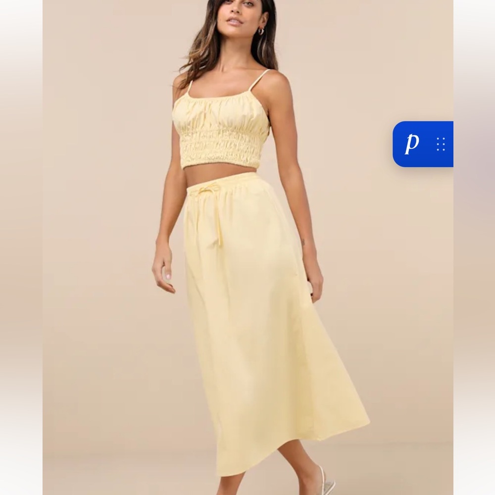 Lulu’s Delightful Yellow Two-Piece Midi Dress - Picture 4 of 8